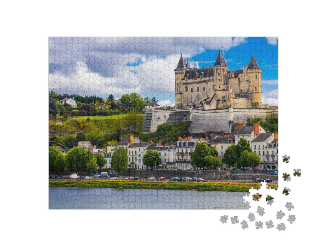 Puzzle 1000 pezzi „Castello medievale a Saumur, Valle della Loira, Francia“