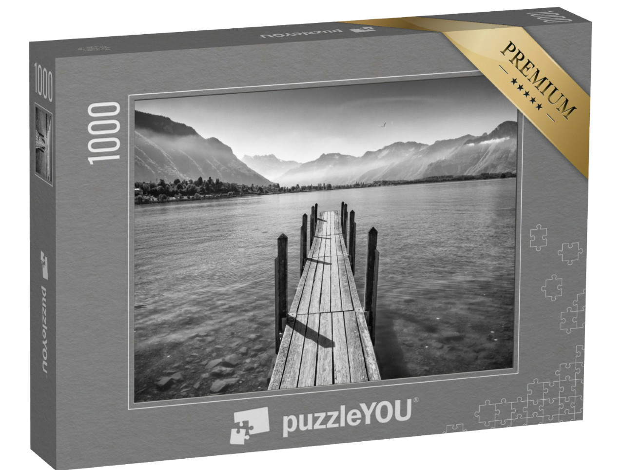 Puzzle 1000 pezzi „Molo idilliaco sul Lago di Ginevra, Svizzera“