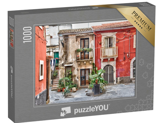 Puzzle 1000 pezzi „Case nel centro storico di Siracusa, Sicilia, Italia“