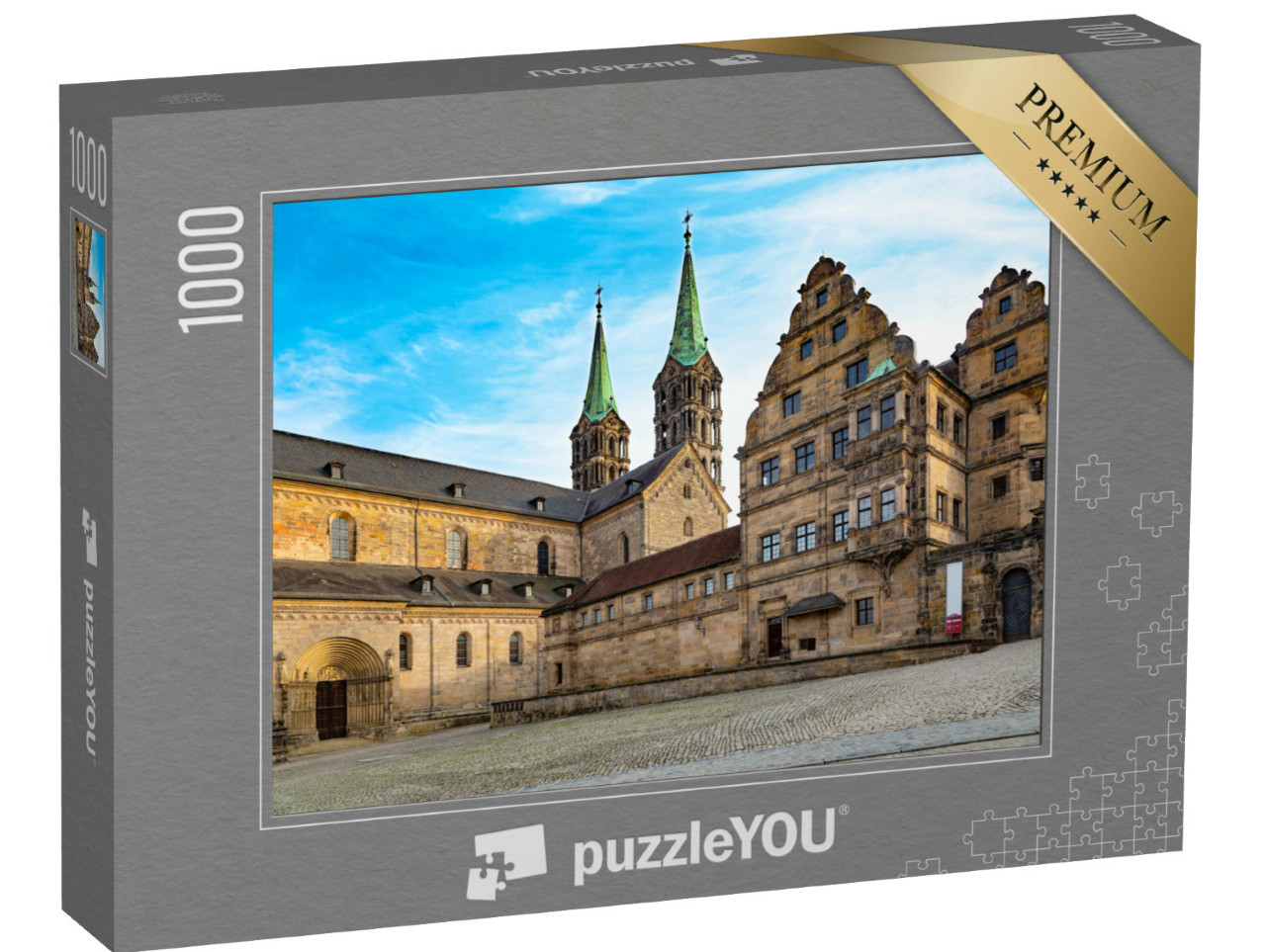 Puzzle 1000 pezzi „Vista dell'antica cattedrale di Bamberg, Germania“