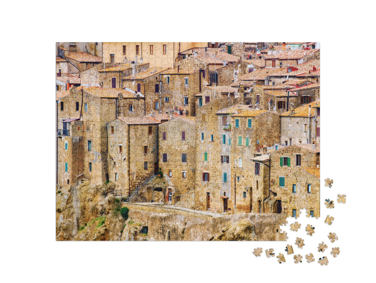 Puzzle 1000 pezzi „Pitigliano è una piccola città medievale nel sud della Toscana, in Italia.“