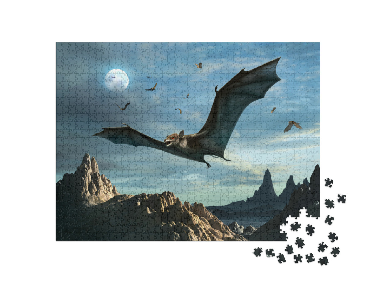 Puzzle 1000 pezzi „Icaronycteris, una specie di pipistrello preistorico“