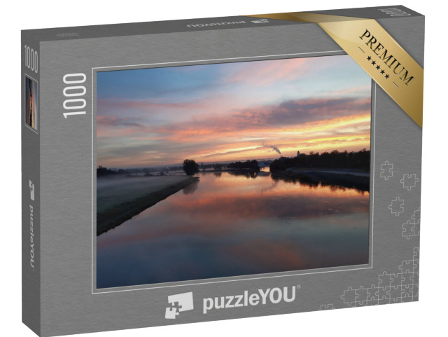 Puzzle 1000 pezzi „Alba a Dresda, vista sull'Elba al sole del mattino“