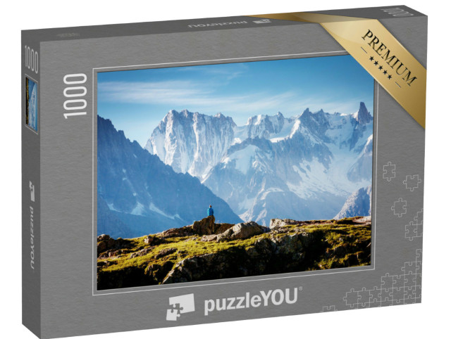 Puzzle 1000 pezzi „Il ghiacciaio del Monte Bianco con il Lac Blanc, Francia“