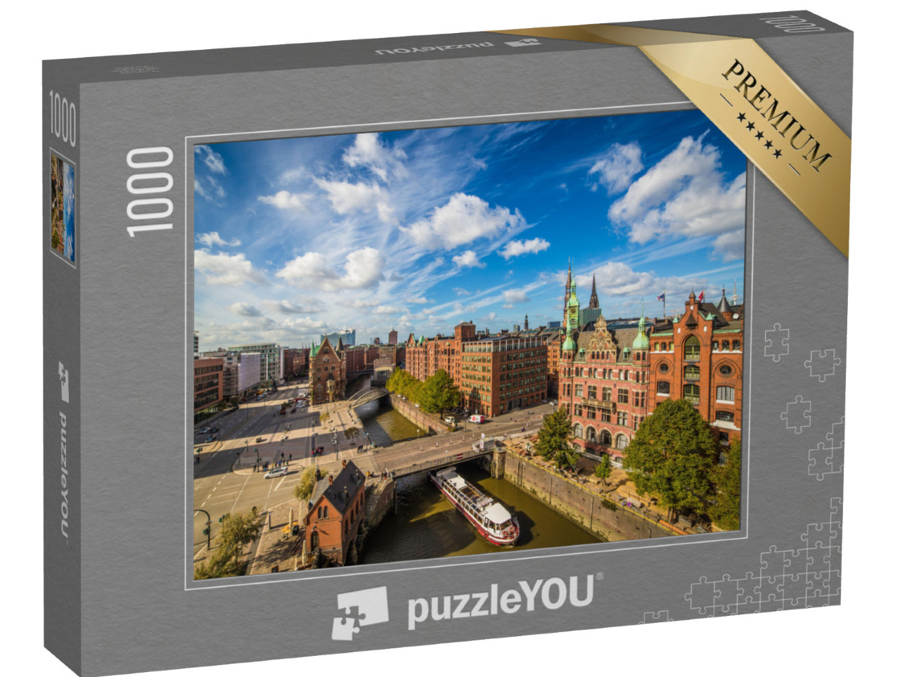 Puzzle 1000 pezzi „Speicherstadt di Amburgo: patrimonio dell'umanità in Germania“