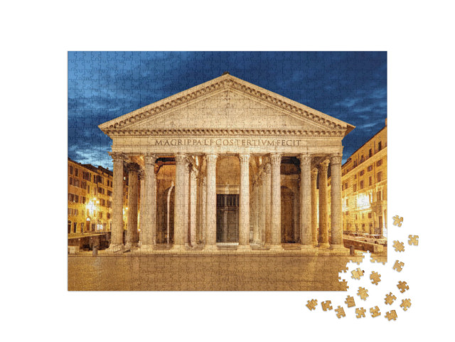 Puzzle 1000 pezzi „Pantheon illuminato di notte, Roma“