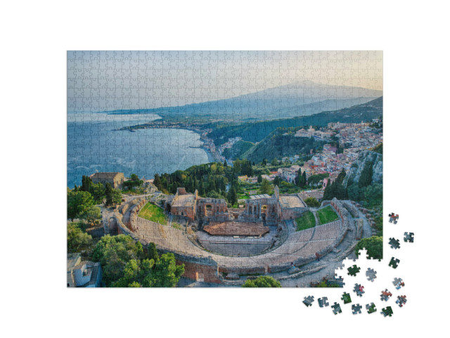 Puzzle 1000 pezzi „Italia Europa Sicilia città Taormina natura“