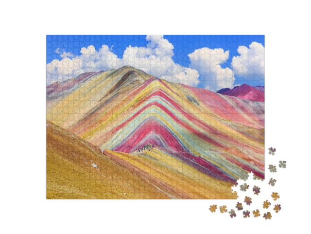 Puzzle 1000 pezzi „Montana de Siete Colores o Montagna dell'Arcobaleno, Cusco, Perù“