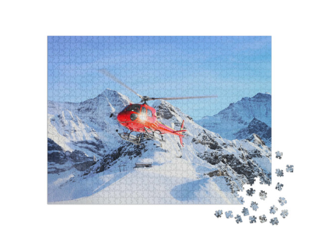 Puzzle 1000 pezzi „Elicottero di soccorso nelle Alpi svizzere“