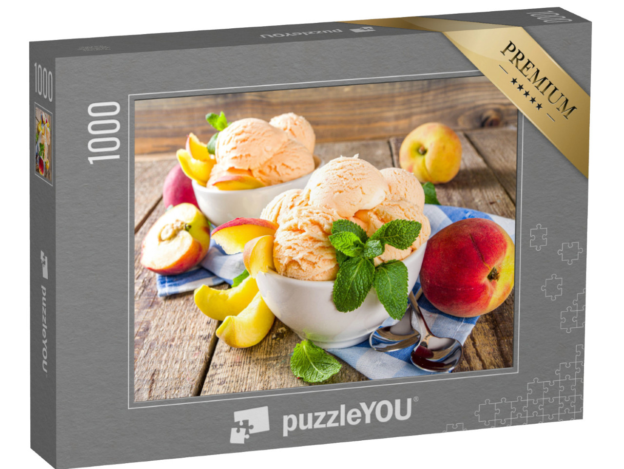 Puzzle 1000 pezzi „Gelato dolce alla pesca fatto in casa“
