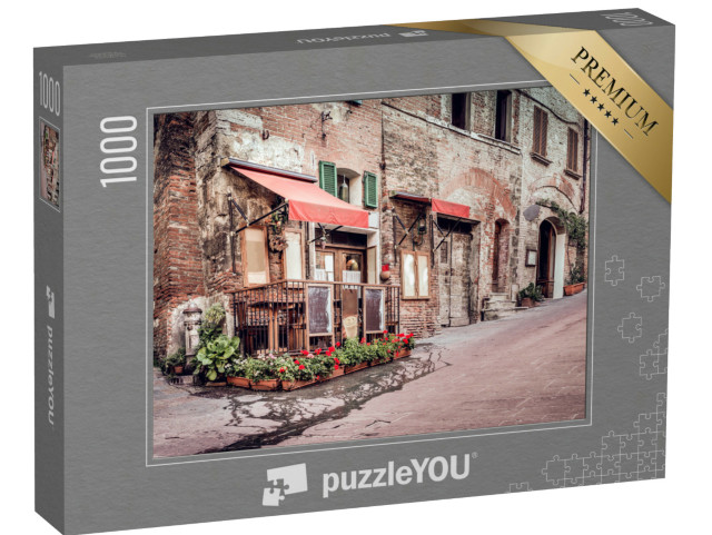 Puzzle 1000 pezzi „Piccola trattoria nella città toscana di Montepulciano, Italia“