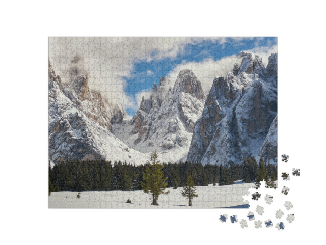 Puzzle 1000 pezzi „Gruppo del Sassolungo dall'Alpe di Siusi“