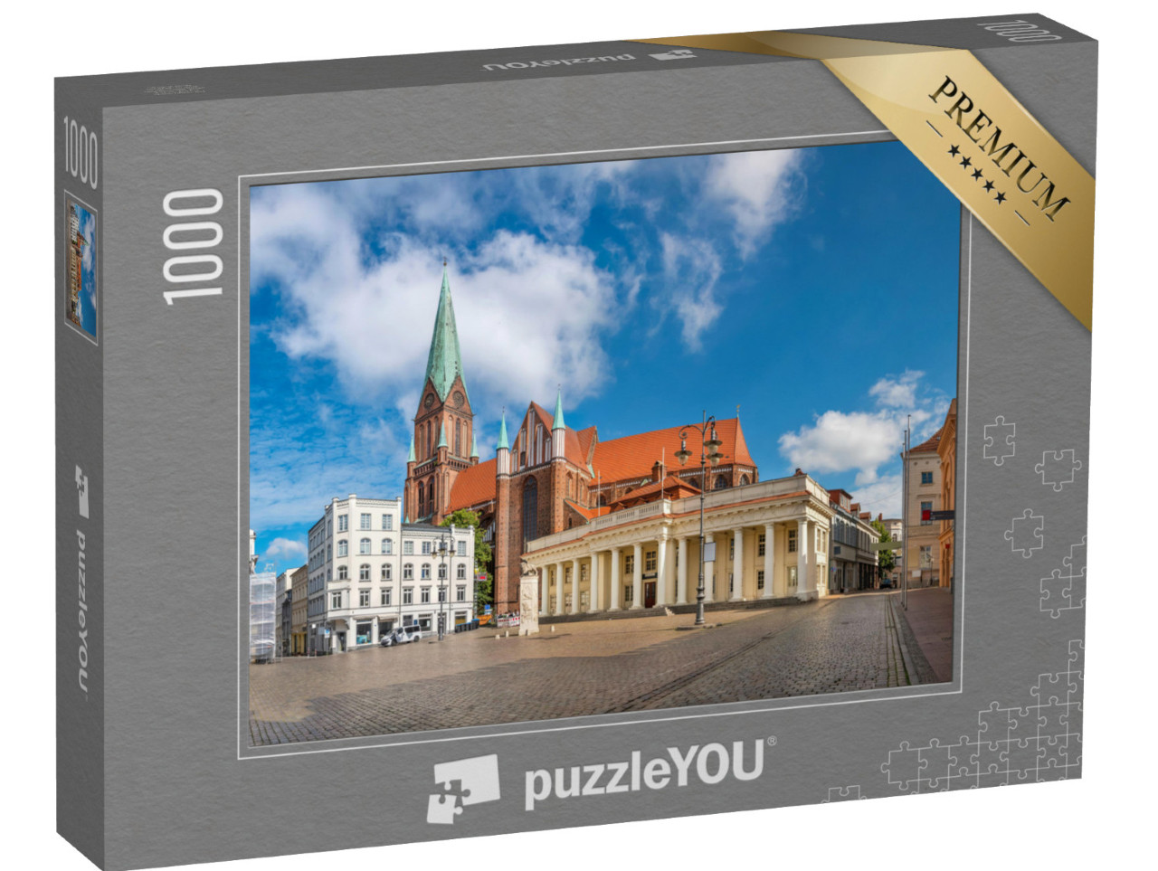 Puzzle 1000 pezzi „Piazza del mercato e cattedrale di Schwerin, Germania“