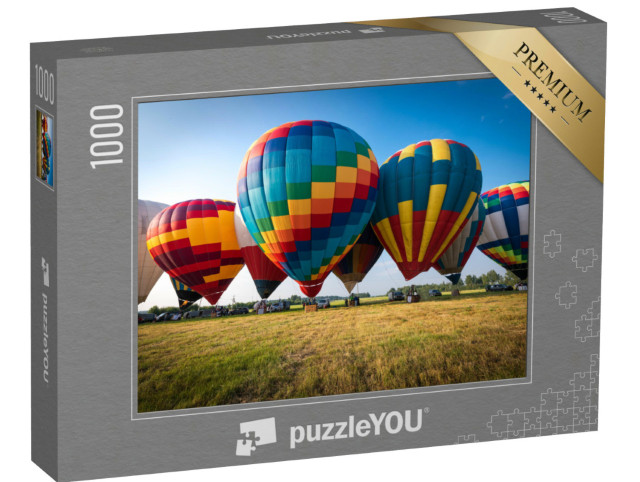 Puzzle 1000 pezzi „Mongolfiere colorate prima del decollo“