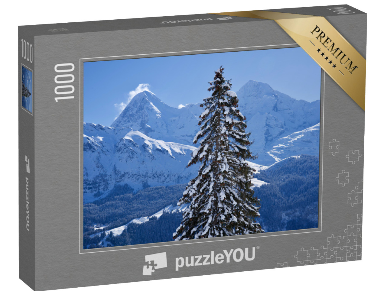 Puzzle 1000 pezzi „Panorama delle Alpi Bernesi con le cime dell'Eiger e del Mönch, Svizzera“