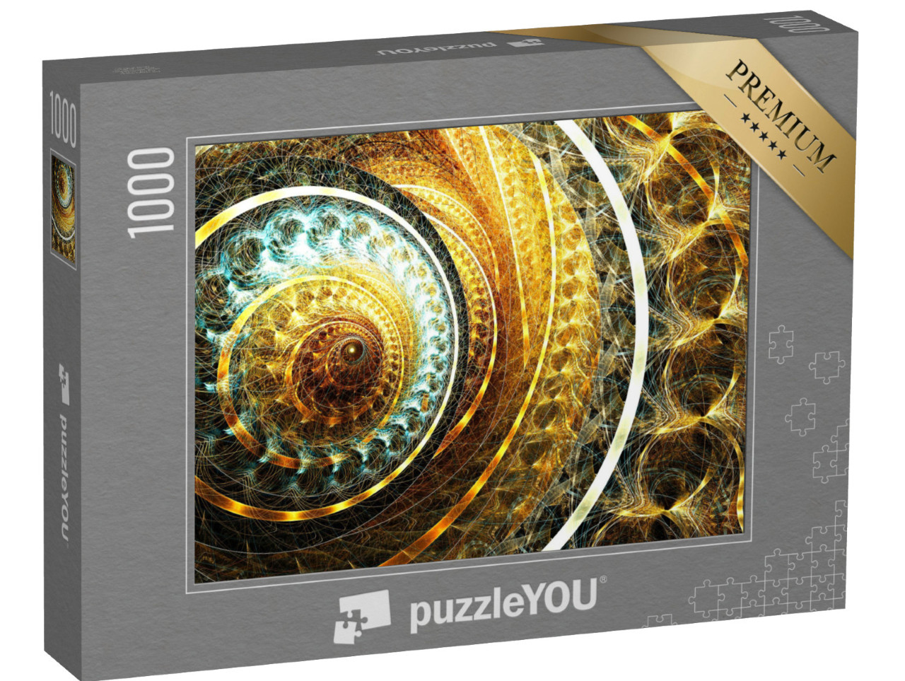 Puzzle 1000 pezzi „Orologio futuristico dorato, illustrazione“