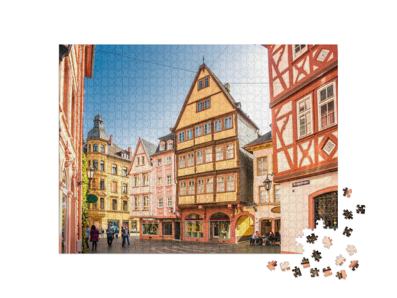 Puzzle 1000 pezzi „Magonza: case storiche nel centro storico, Germania“