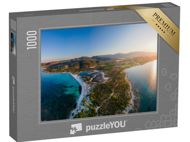 Puzzle 1000 pezzi „Veduta aerea della spiaggia La Cinta a San Teodoro, Sardegna, Italia“