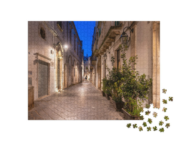 Puzzle 1000 pezzi „La città di Martina Franca vista di notte in Italia“