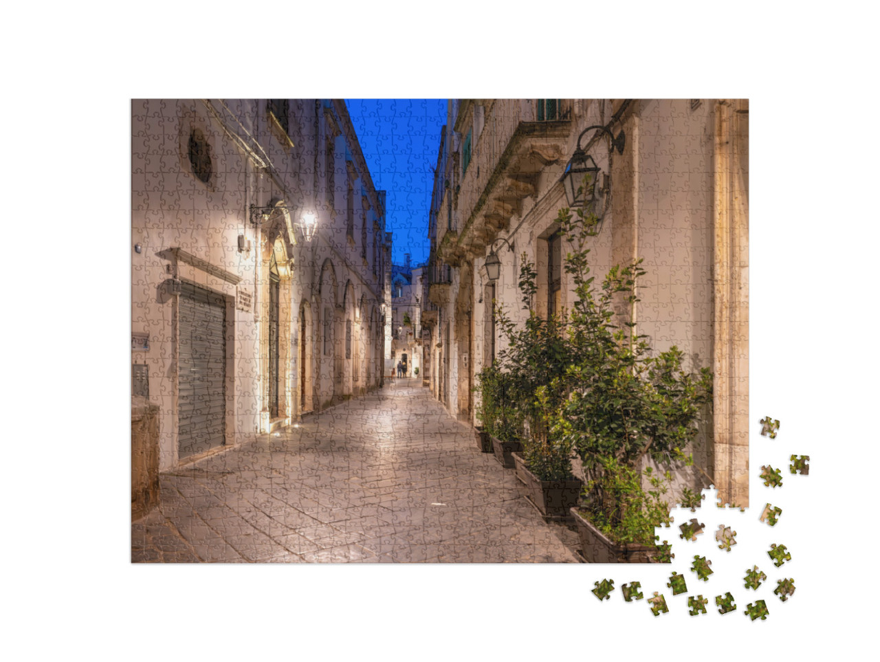 Puzzle 1000 pezzi „La città di Martina Franca vista di notte in Italia“