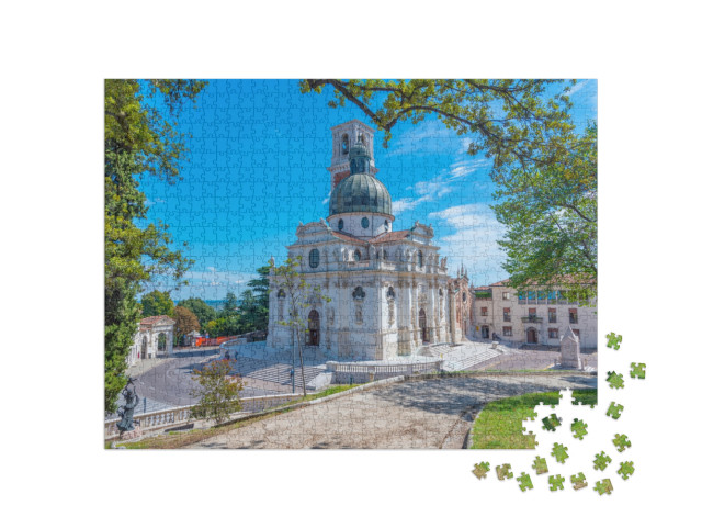 Puzzle 1000 pezzi „Veduta del Santuario della Madonna di Monte Berico a Vicenza.“