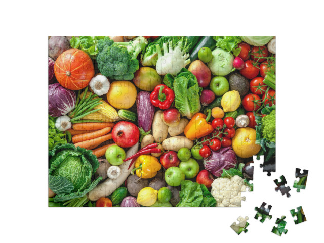 Puzzle 200 pezzi „Assortimento di frutta e verdura fresca“