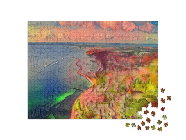 Puzzle 1000 pezzi „nello stile artistico di Franz Marc - Sassnitz nel Parco Nazionale di Jasmund“