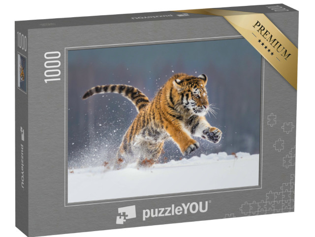 Puzzle 1000 pezzi „Potente e maestosa: la tigre siberiana nella neve“