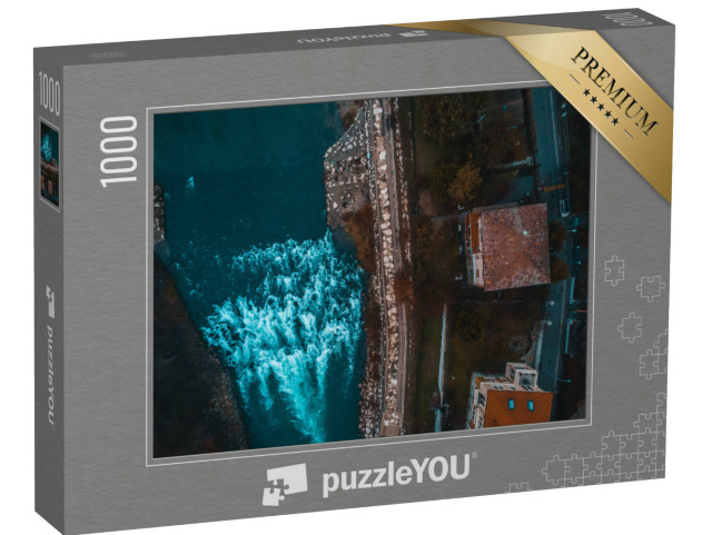 Puzzle 1000 pezzi „Vista aerea Italia Lodi da un drone. Lombardia. Natura e fiumi: il fiume Adda - Visit Lodi“