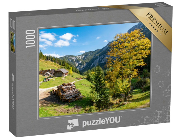 Puzzle 1000 pezzi „Vista panoramica del villaggio di montagna di Hochschwab“