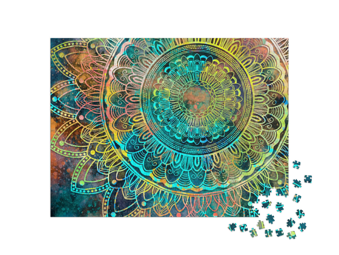 Puzzle 1000 pezzi „Bellissimo mandala colorato“