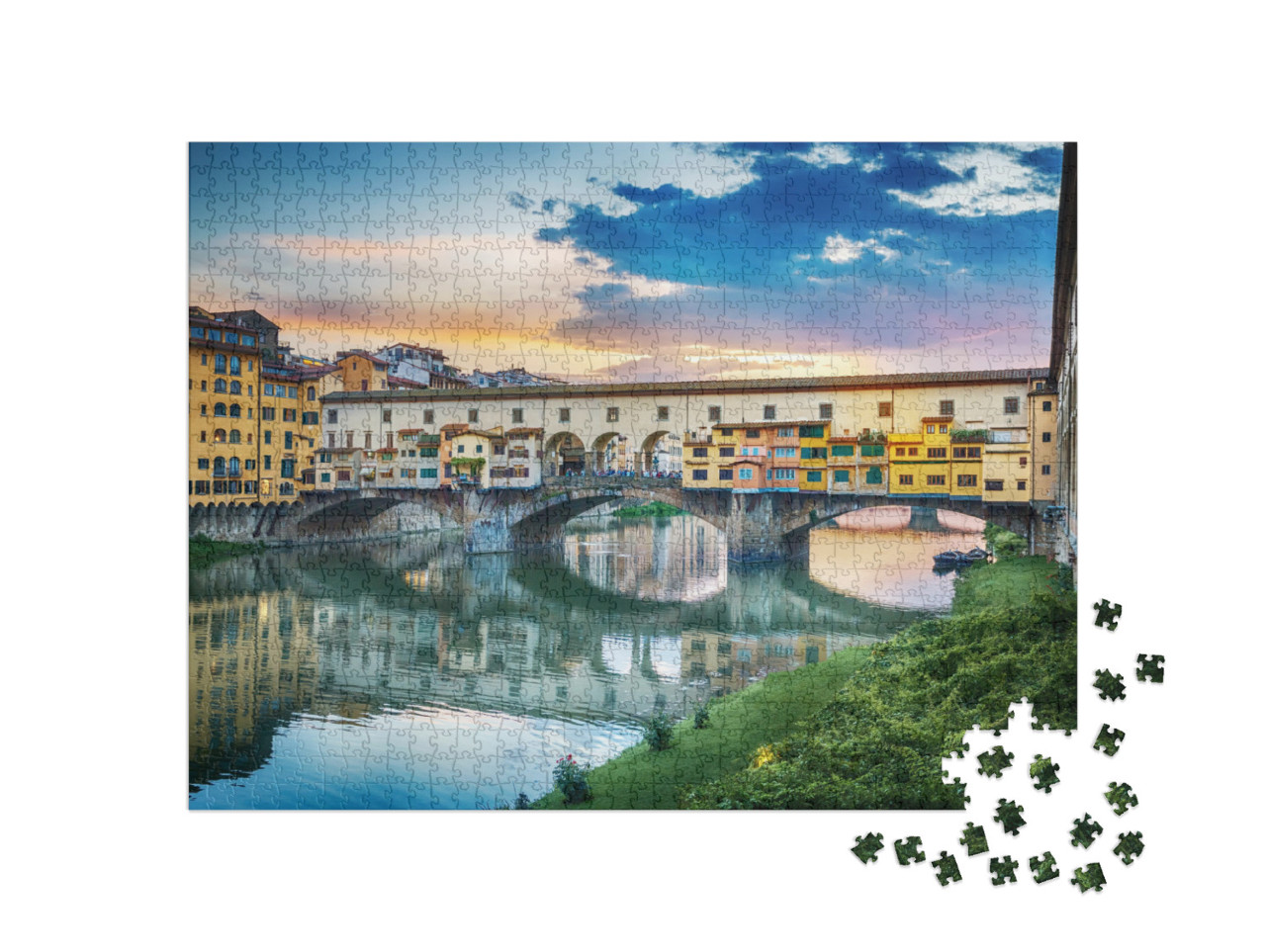 Puzzle 1000 pezzi „Ponte Vecchio sul fiume Arno a Firenze, Italia“