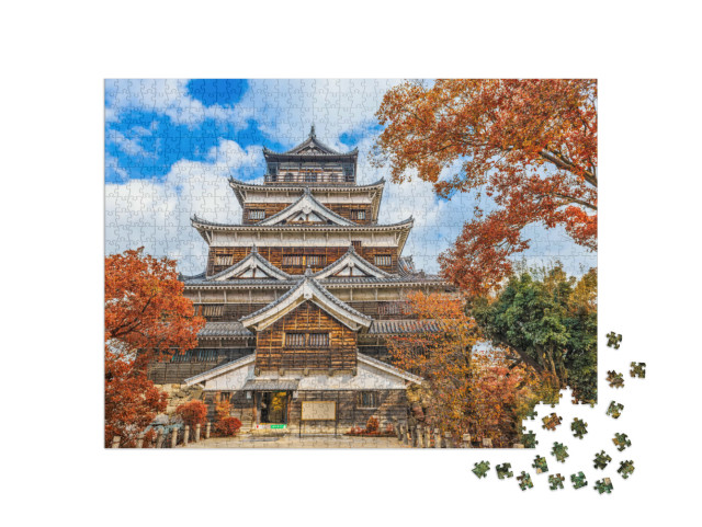 Puzzle 1000 pezzi „Castello di Hiroshima a Hiroshima, Giappone“