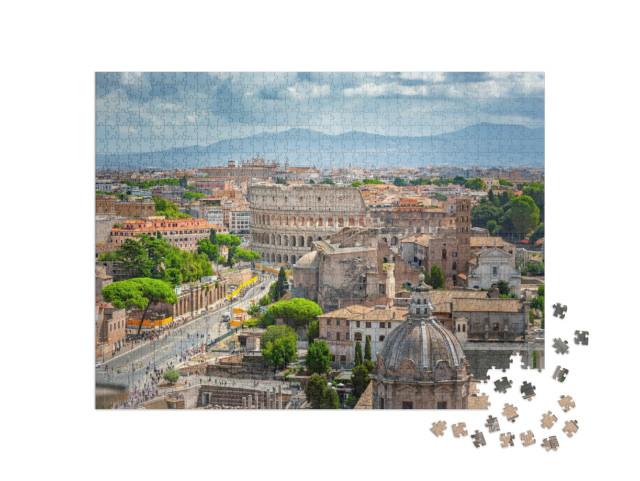 Puzzle 1000 pezzi „Vista di Roma dal Palazzo Vittoriano, Roma, Italia“
