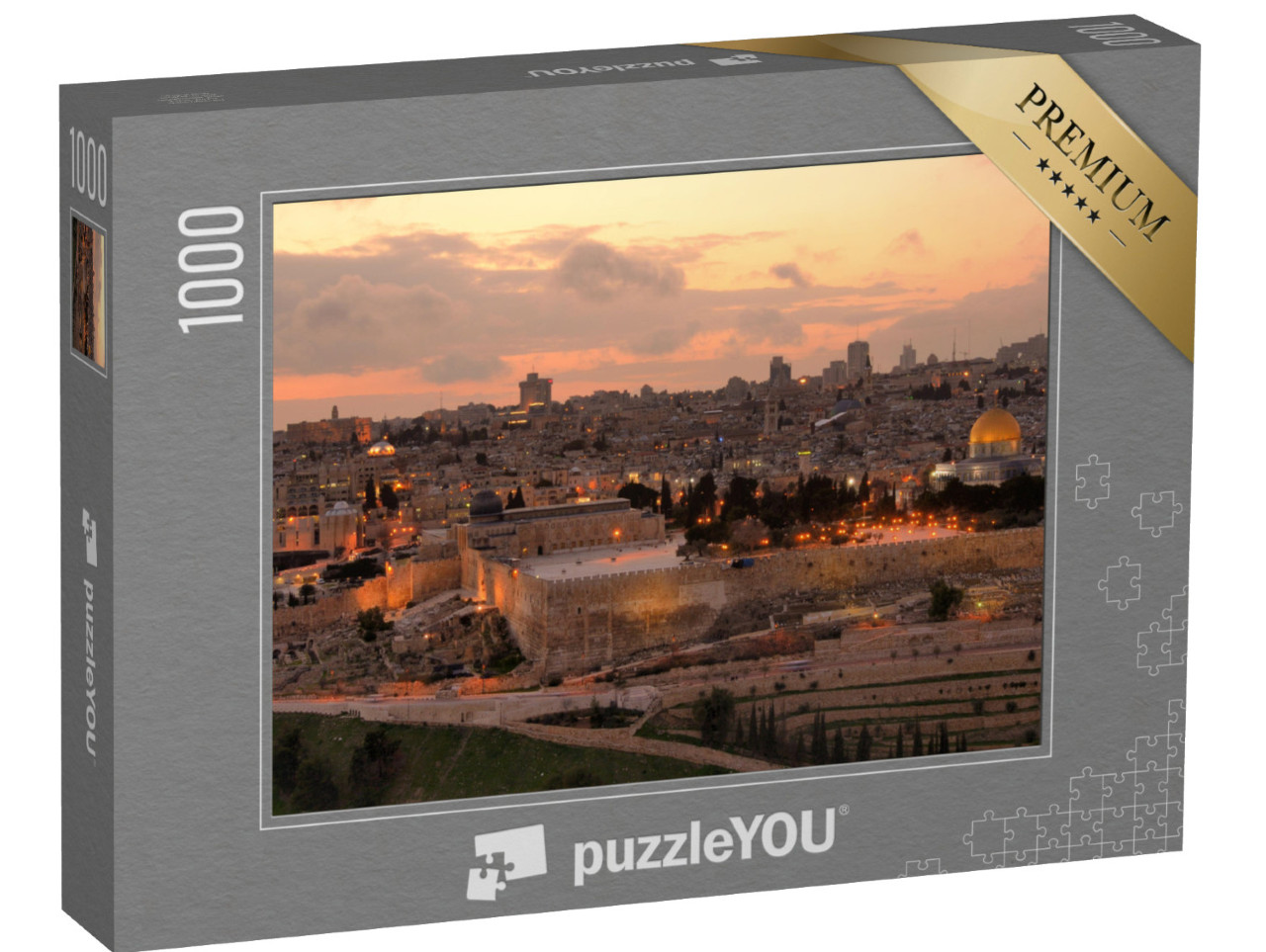 Puzzle 1000 pezzi „La città vecchia di Gerusalemme di sera“