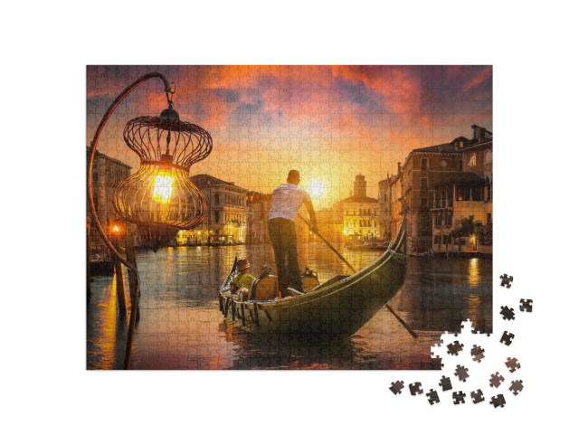 Puzzle 1000 pezzi „Canal Grande al tramonto, Venezia, Italia“