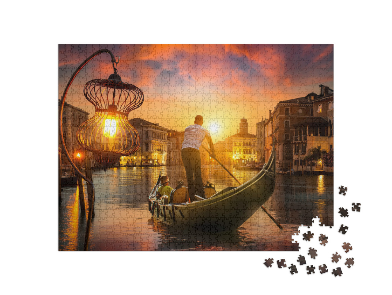 Puzzle 1000 pezzi „Canal Grande al tramonto, Venezia, Italia“