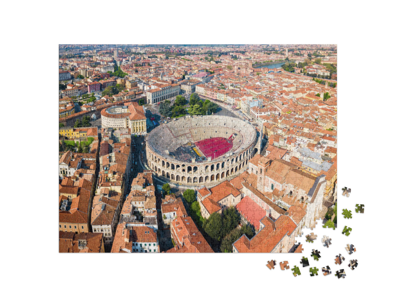 Puzzle 1000 pezzi „Anfiteatro romano in Piazza Bra a Verona, Italia“