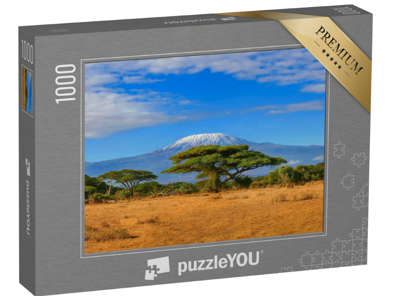 Puzzle 1000 pezzi „Il Kilimanjaro come meta di un safari in Kenya, Africa“