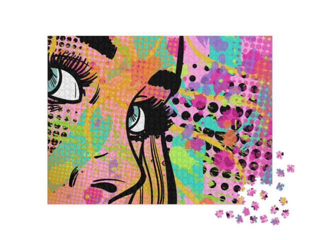 Puzzle 1000 pezzi „Stile pop art con la donna astratta“