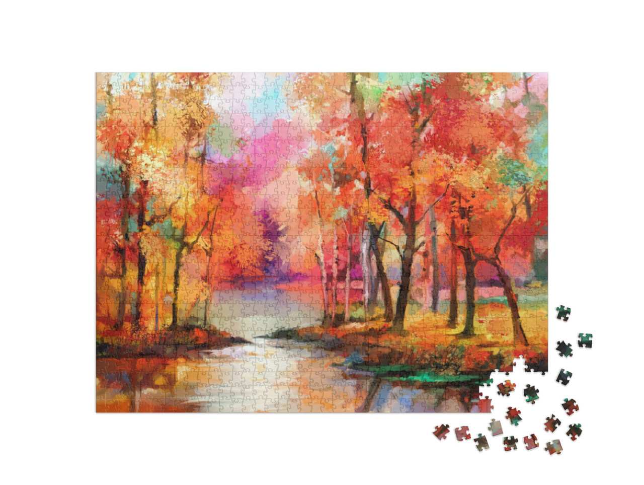 Puzzle 1000 pezzi „Alberi colorati d'autunno“