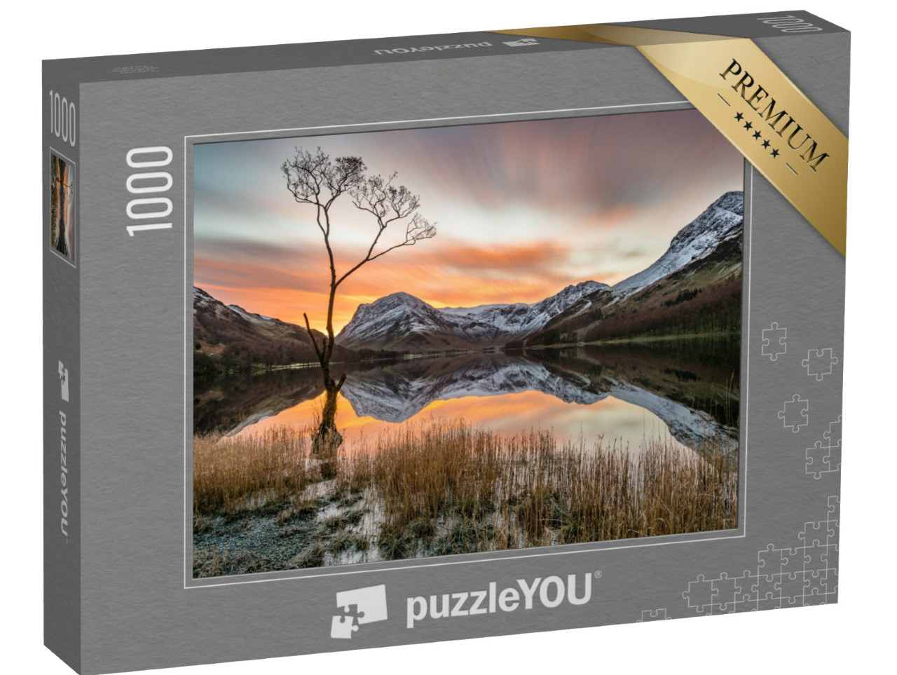 Puzzle 1000 pezzi „Suggestivo panorama montano con alba, Lake District, Regno Unito“