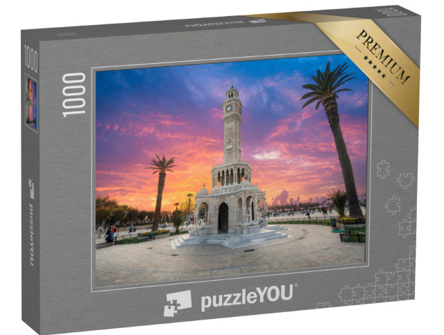 Puzzle 1000 pezzi „Piazza Konak con la vecchia torre dell'orologio, Izmir, Turchia“