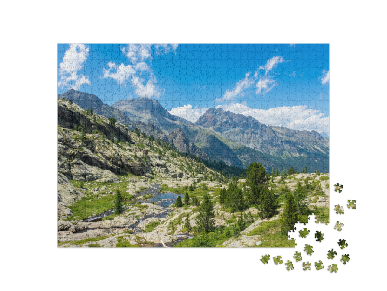 Puzzle 1000 pezzi „Paesaggio del Monte Avic, Valle d'Aosta, Italia“