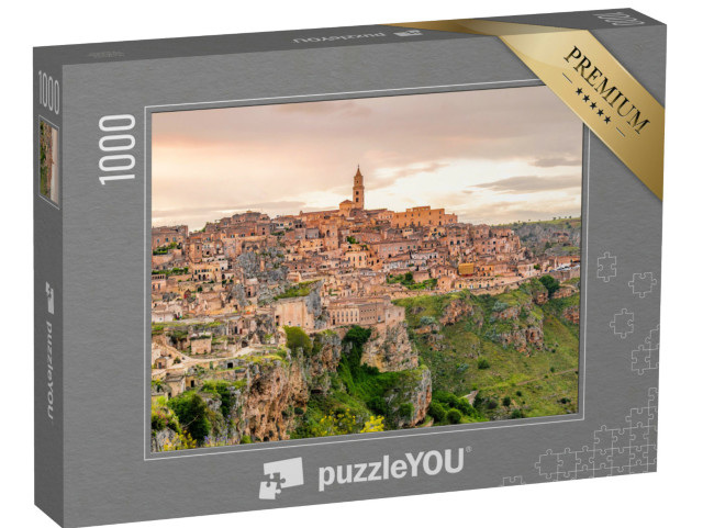 Puzzle 1000 pezzi „Veduta dell'antica città di Matera, Sassi di Matera in Basilicata, Italia“