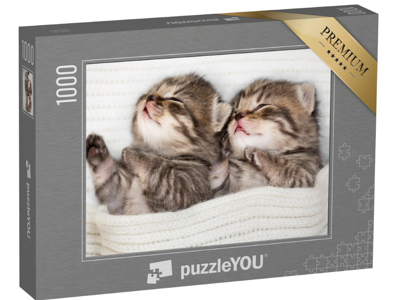 Puzzle 1000 pezzi „Due gattini addormentati“