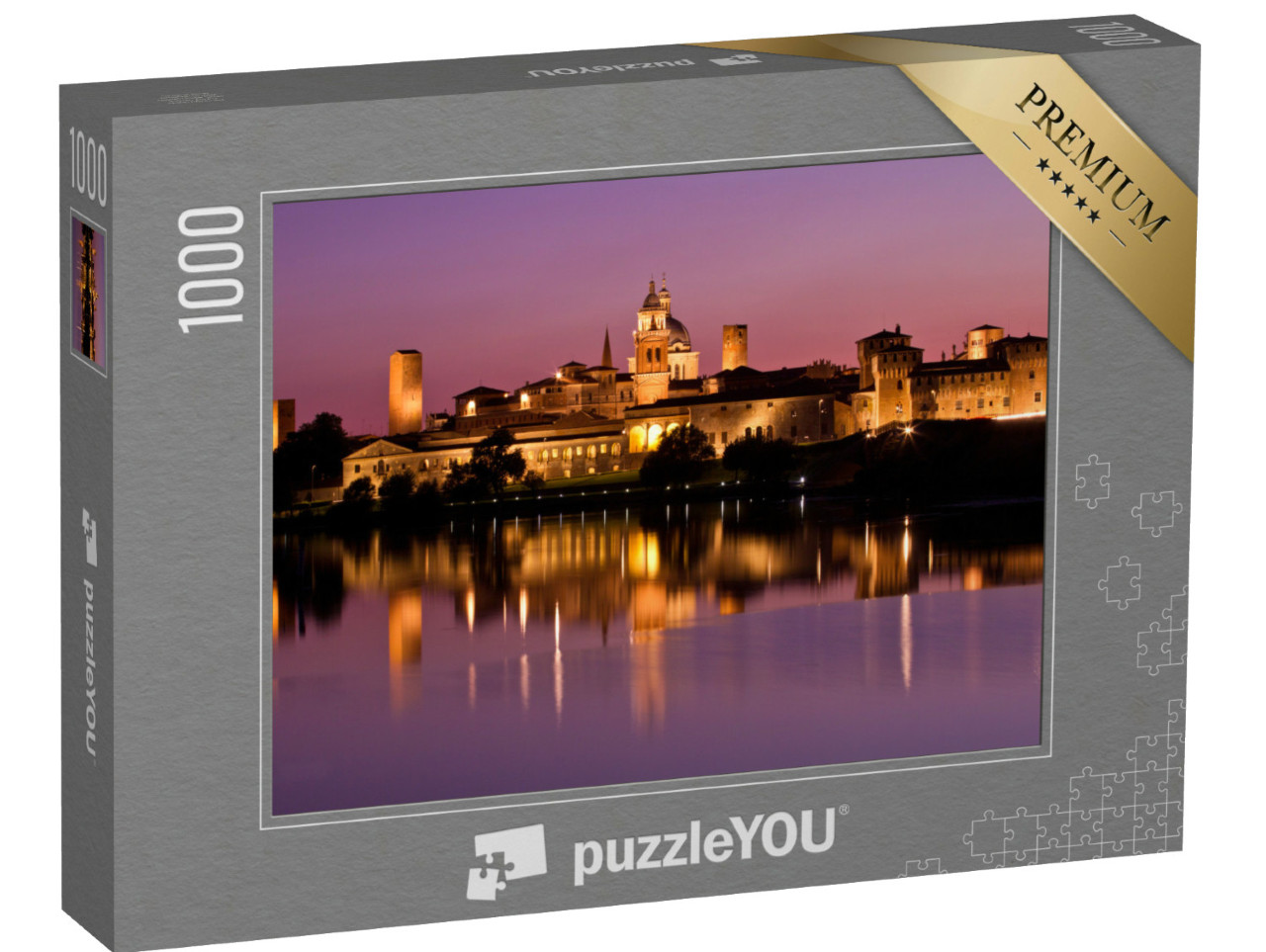 Puzzle 1000 pezzi „Panorama notturno della Mantova storica, Italia settentrionale“