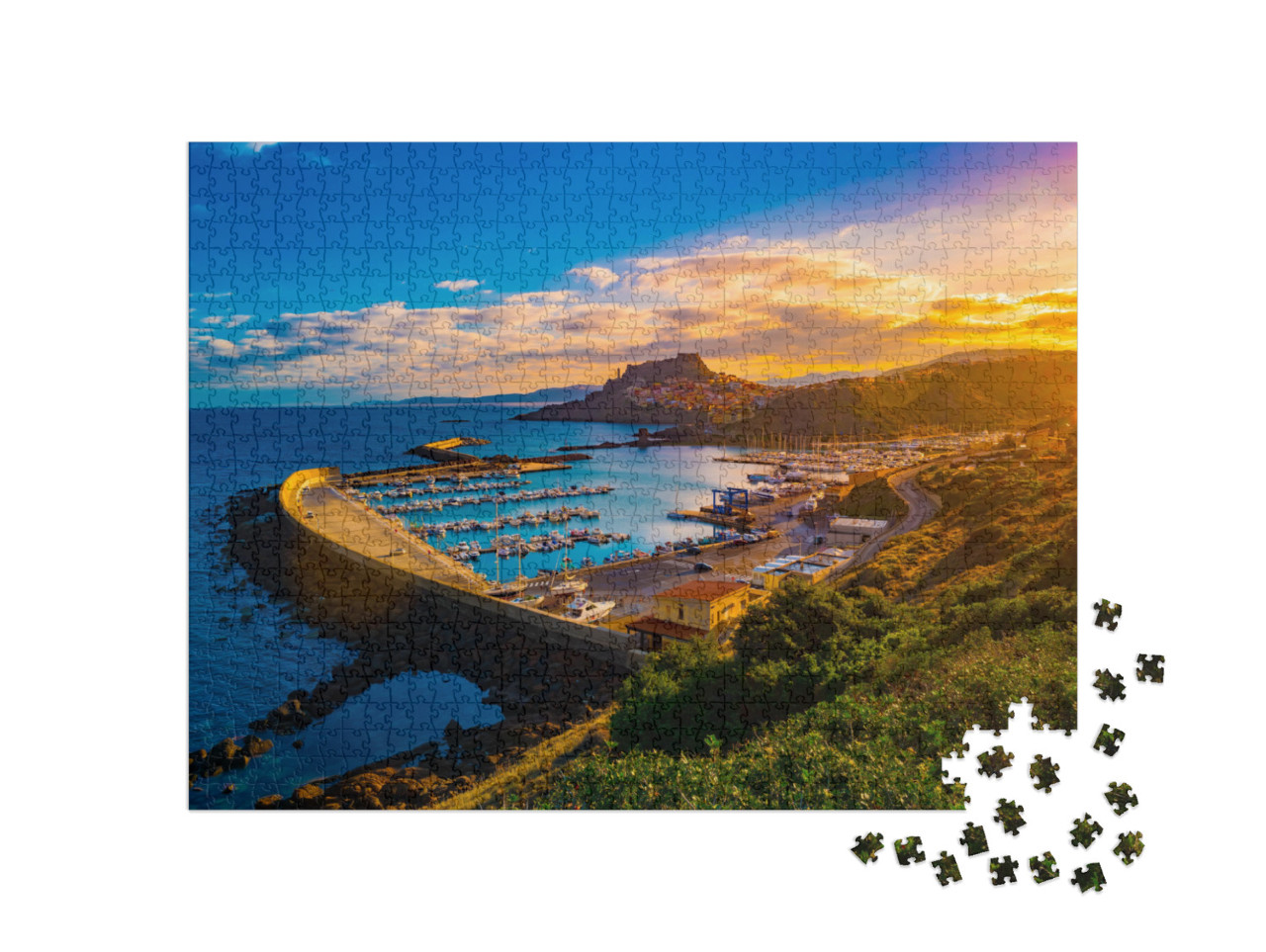 Puzzle 1000 pezzi „Vicolo di Castelsardo, Sardegna, Italia“