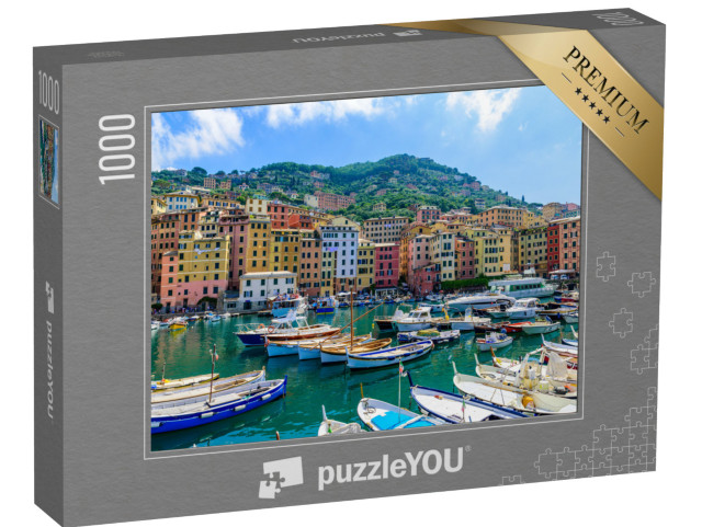 Puzzle 1000 pezzi „La città di Camogli in Liguria, Italia. La costa mediterranea della Riviera“