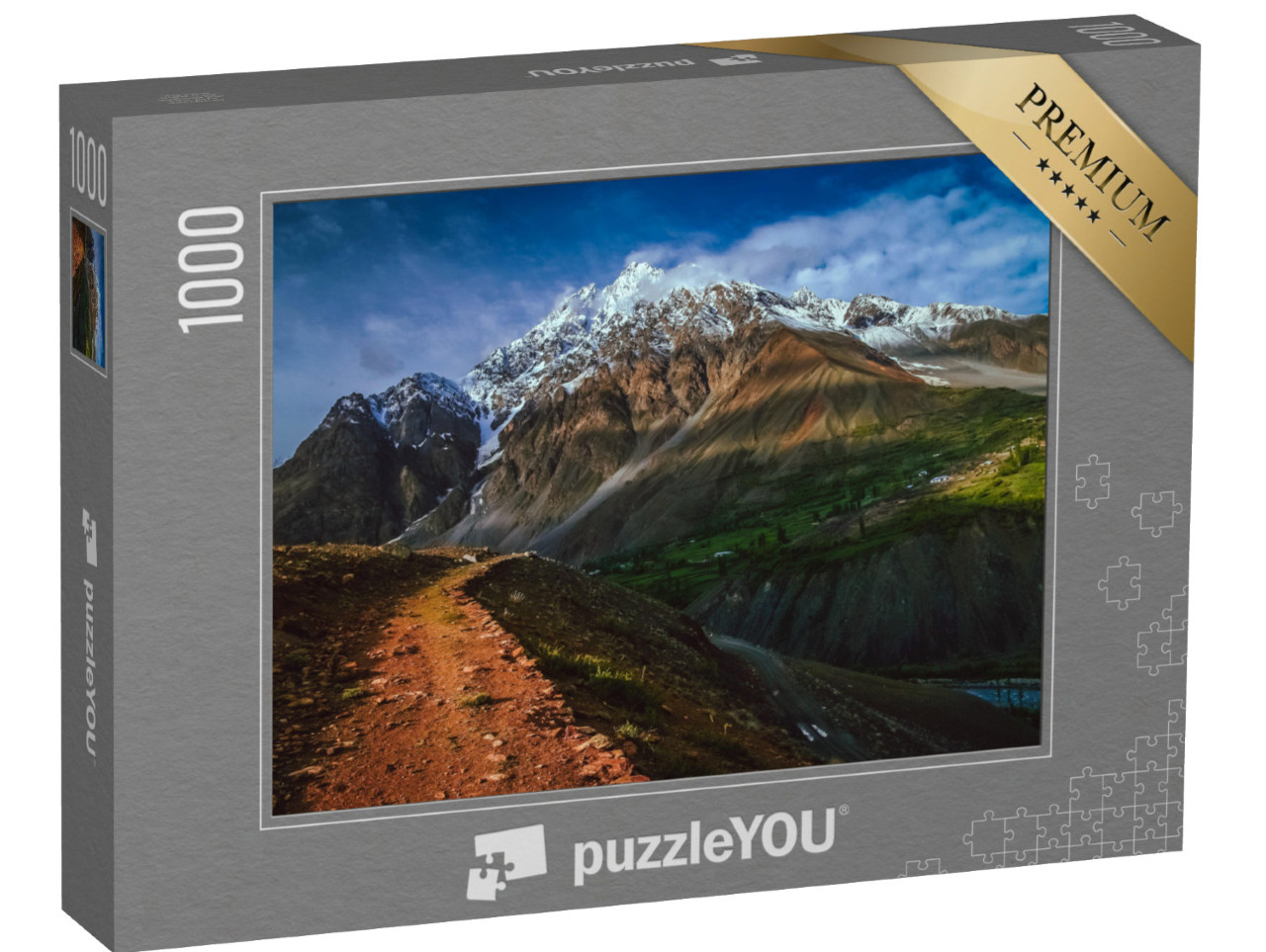 Puzzle 1000 pezzi „Affascinante paesaggio montano al passo di Shandur, Pakistan“